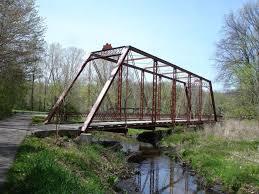 steel bridge over a small stream 